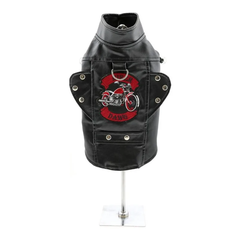 Biker Dawg Motorcycle Dog Jacket - Black