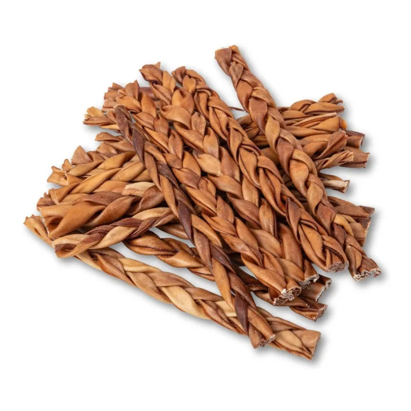 Braided Collagen Stick Dog Treats - 12" Standard (15/Bag)