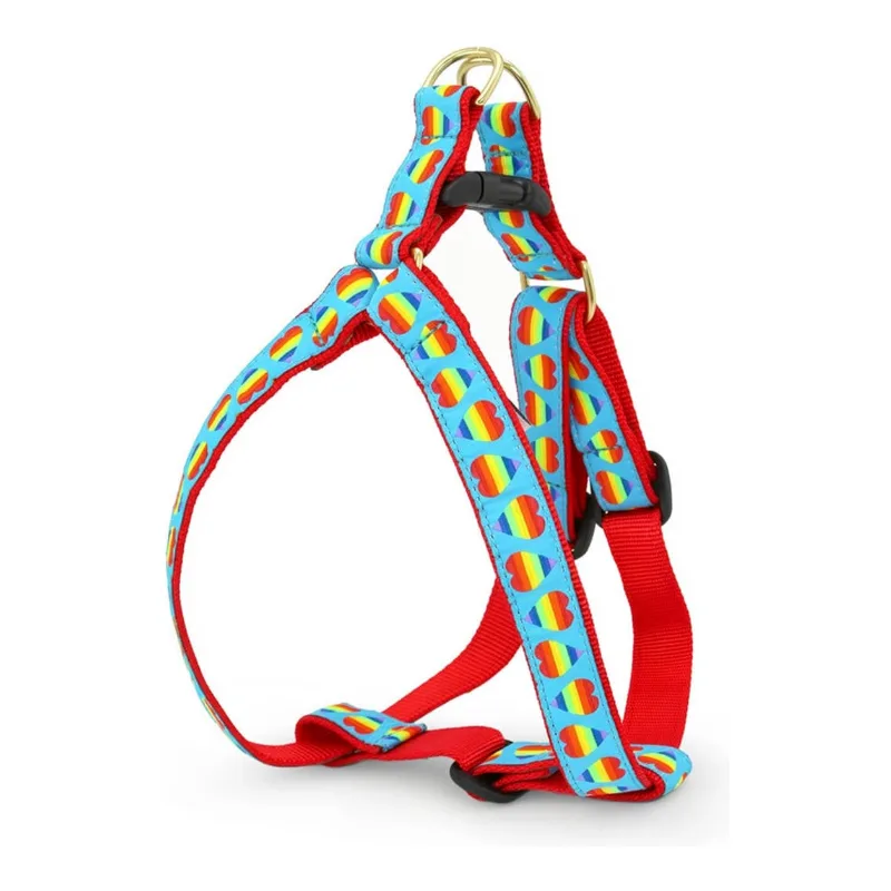 Rainbow Hearts Dog Harness