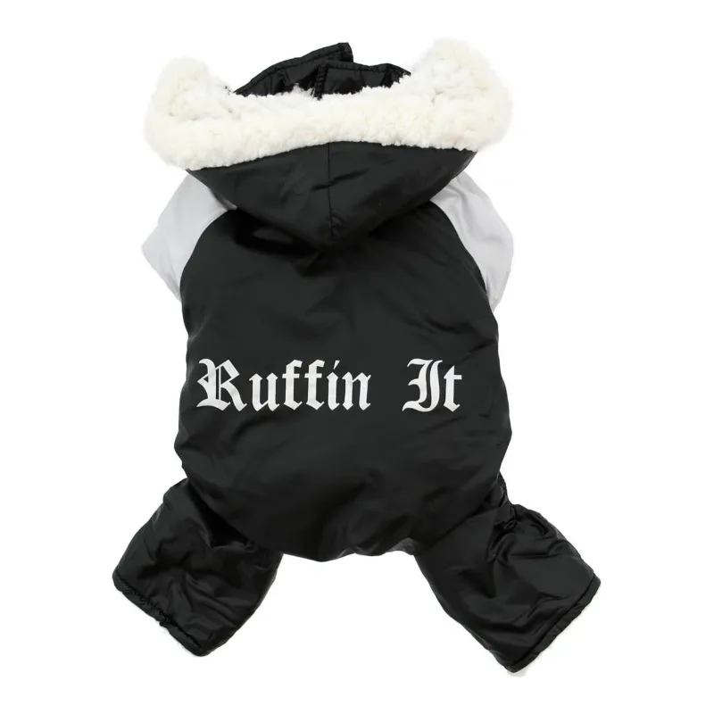 Ruffin It Dog Snowsuit Harness - Black and Gray